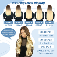Extensions de cheveux vierges Remy chinois double trame, cuticules alignées, style lisse, teintes, 20 pouces, fabrication à la machine – Meilleures ventes