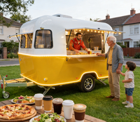 Nouvelle remorque alimentaire mobile entièrement équipée en acier inoxydable avec service de crème glacée, pizza, snacks, hot-dogs, café, restauration rapide, personnalisable
