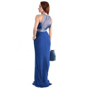 <span class=keywords><strong>Abito</strong></span> da sera in tessuto fantasia a <span class=keywords><strong>maglia</strong></span> <span class=keywords><strong>blu</strong></span> per donna taglie forti <span class=keywords><strong>abito</strong></span> da ballo con <span class=keywords><strong>abito</strong></span> da sera in Jersey lungo naturale - Product Image 3