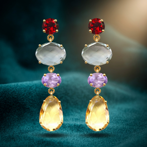 Boucles d'oreilles Huggie tendance pour femmes JAIPUR GEMS JEWELRY Lemon Hydro en argent sterling 925 plaqué or certifié - Product Image 4