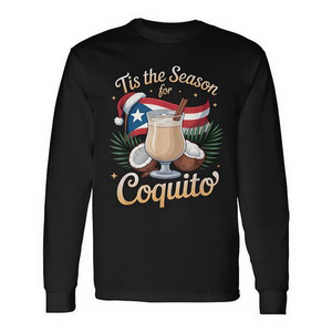 Es la temporada del Coquito, camiseta navideña puertorriqueña de manga larga - Product Image 2