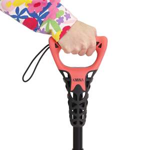 Bastón Ergonómico y Ajustable de 4 Patas, Bastón Rojo de 4 Soportes, Hecho en España KMINA K10071 - Product Image 3