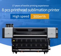 Printer Tekstil Sublimasi Digital 8 Kepala I3200, Kapasitas 300m²/jam, untuk Pencetakan Tekstil Kaos, Grosir Pabrik