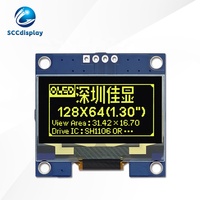 Layar Tampilan OLED 1.3 Inci Font Kuning IIC 128X64 Modul LCD Matriks Titik Instrumen Kontrol Industri Layar Tampilan Tertanam