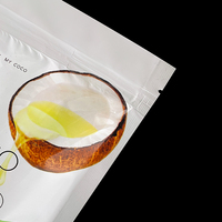 Sachets refermables en aluminium réutilisables personnalisés pour l'emballage de poudre de noix de coco, sachets pour poudre de chocolat, emballage debout, sachets pour flocons de noix de coco