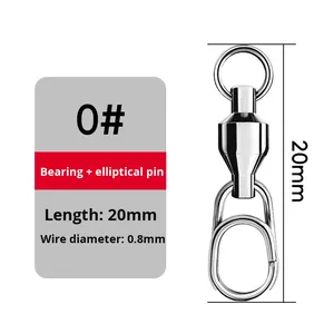 Móc xoay hình số 8 bằng thép không gỉ lớn 80mm, vòng chắc chắn, phụ kiện câu cá, tải trọng làm việc 6.0 lb - Product Image 6