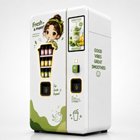 Máquina Expendedora de Smoothies Totalmente Automática, Máquina Expendedora de Jugos de Frutas Frescas y Granizados con Pantalla Táctil de 21.5 Pulgadas