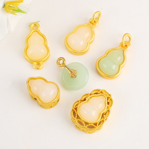 จี้หยกขาวเทียมรูปน้ำเต้าหลากหลายรูปแบบ สำหรับทำเครื่องประดับ DIY สร้อยข้อมือ สร้อยคอ ของตกแต่ง - Product Image 1