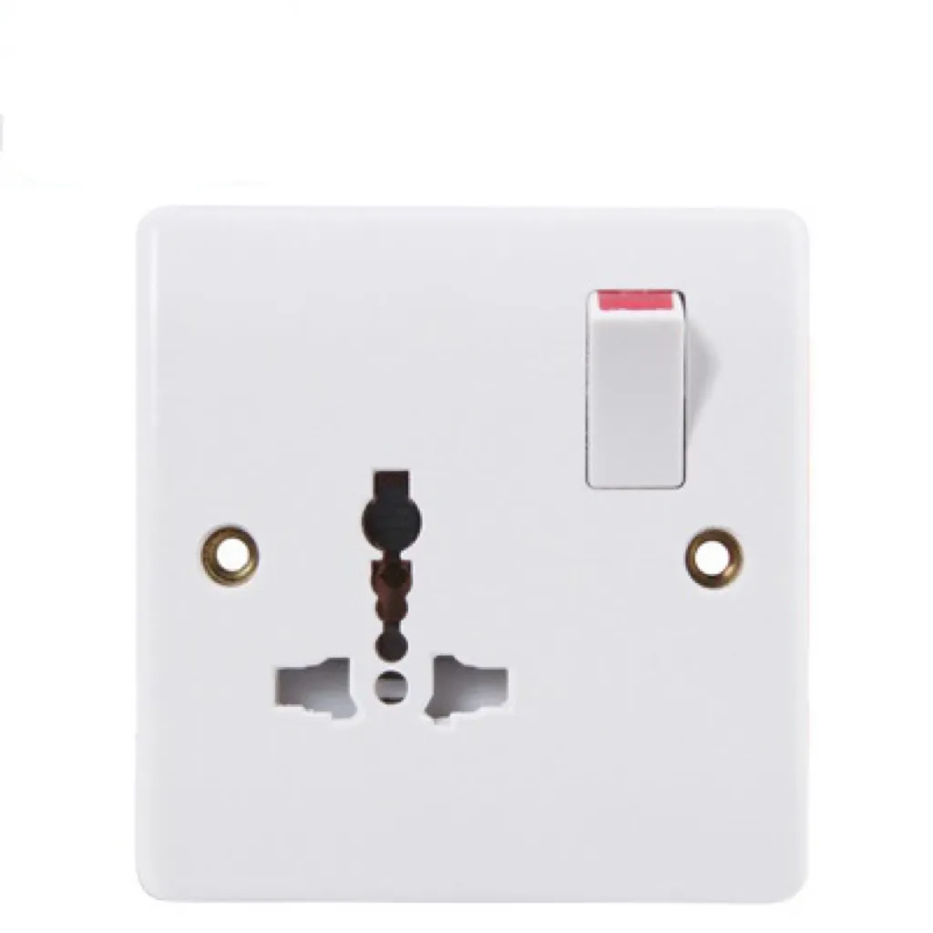 Interruptores de parede domésticos elétricos do reino unido e soquete