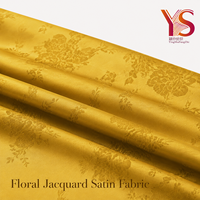 Tissu satiné jacquard floral 160 g/m², tissu en polyester tissé pour robe et robe de scène