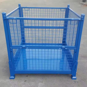 Contenitore in rete metallica con gabbia metallica in acciaio stabile 1.5T contenitore di stoccaggio magazzino pieghevole - Product Image 2