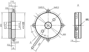 HYXL-BMQ01 mã hóa cảm ứng tuyệt đối 18 bit IP67 cảm biến góc trục không tiếp xúc độ chính xác cao SSI RS-422 nền tảng servo Gimbal - Product Image 6