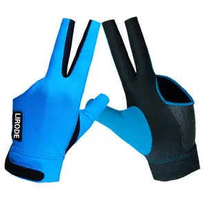 Guantes de billar de calidad de fábrica Logotipo personalizado Accesorios de piscina 3 dedos Mesa de billar Guantes de Taco de billar Precio barato