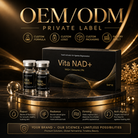 Ampoule NAD+ Skin Booster 5ml*10, sérum anti-âge pour le visage avec acide hyaluronique et niacinamide pour un éclat de jeunesse