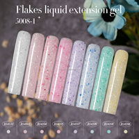 Gel UV auto-nivelant longue durée pour extension d'ongles, paillettes et flocons DZ, gel pour nail art, marque privée