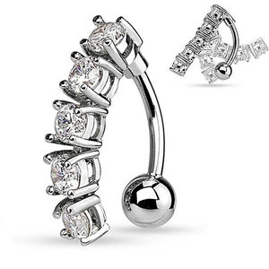 10 pezzi Anello per ombelico in acciaio inox 316L Anello per ombelico con zircone Anelli per <span class=keywords><strong>Piercing</strong></span> al ventre gioielli Sexy per le donne - Product Image 3