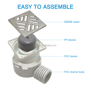 Corpo in plastica Anti odore bagno <span class=keywords><strong>doccia</strong></span> PVC tubo di <span class=keywords><strong>scarico</strong></span> con coperchio in acciaio inox <span class=keywords><strong>doccia</strong></span> <span class=keywords><strong>scarico</strong></span> - Product Image 5