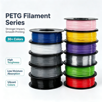 Filament d'imprimante 3D en PETG en gros, multicolore, 1,75 mm, 1 kg, 1 rouleau, plastique de haute qualité, lisse, pour la plupart des machines FDM