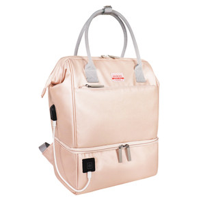Sac à dos isotherme pour couches, idéal pour les voyages en plein air, rose clair, en nylon de haute qualité, sac à dos pour maman et bébé, à porter à l'épaule - Product Image 1