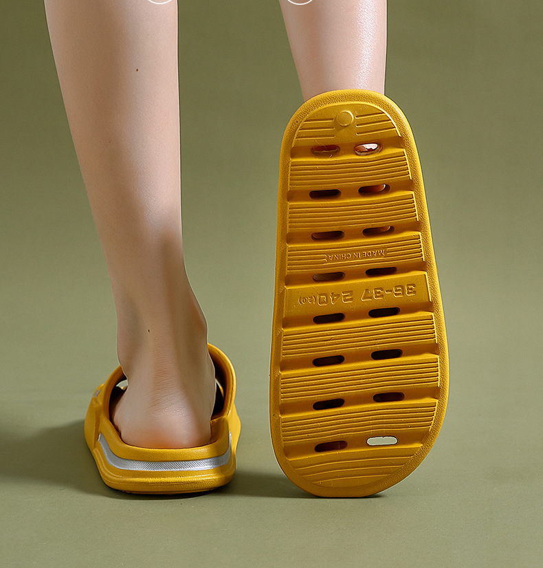 Men Hollowed Slippers Summer Household Non-slip Bathroom Quick Dry EVA Slides Slippers