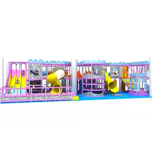 Pink Anak Anak komersial Platform hiburan produk bermain permainan taman hiburan peralatan dalam ruangan lembut bermain taman bermain