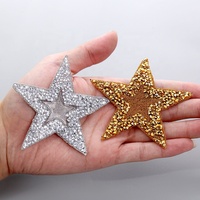 Vente en gros d'appliques à paillettes adhésives 3d en strass, fer à repasser sur étoiles de cristal, patchs pour vêtements