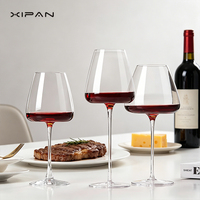 Ensemble de verres à vin en cristal minimalistes et durables avec logo personnalisé Xipan, verres à dégustation à long pied, vente en gros, vin rouge et blanc