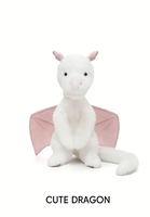 Peluche de dragon waliens personnalisée, jouet en peluche doux, poupée de dragon mignonne, peluche de dragon blanc rose