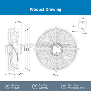 Ventilador Axial ebmpapst S4E500-AM03-01 230V CA 680/880W 3.0/3.88A 1300/1400 RPM, Eléctrico, OEM ODM, 500mm, Rodamiento de Bolas, para Cuarto Limpio, Condensador - Product Image 4