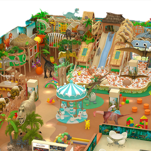 Aire de jeux intérieure à thème dinosaure avec piscine à balles et structure d'escalade pour enfants, équipement d'amusement commercial - Product Image 1