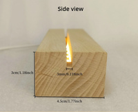 Socle d'affichage rectangulaire, socle d'affichage rectangulaire avec lumières LED de couleur chaude, socle éclairé en bois pour socle en bois de hêtre acrylique