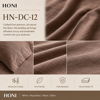 HONI Fabricants Professionnels – Parure de Lit Complète en Lin 100% Style Luxe Doux avec Housse de Couette pour Toute la Maison