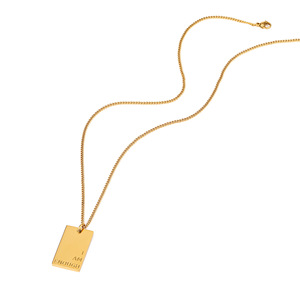 Sono abbastanza placcatura in PVD in oro reale 18 carati con scritta fai da te collana personalizzata con ciondolo lettera inglese inciso in acciaio inossidabile - Product Image 5