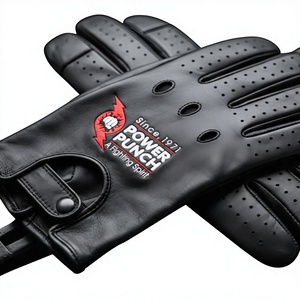 POWER PUNCH PP-DG-3001 Guantes de Conducción de Cuero Profesionales Hechos a Medida para Exteriores, Antideslizantes, Transpirables, Resistentes al Desgaste, Unisex - Product Image 1