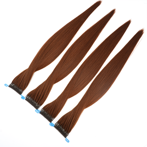 ランシュン高品質バージンレミークロシェ人毛エクステンション編み込みヘアツインズ二本紐接続フェザーラインヘア - Product Image 6