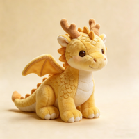 Funboxes Peluche Dragon Jaune Rouge Personnalisée, Jouet en Peluche Doux, Dragon Volant, Compagnon pour Enfants
