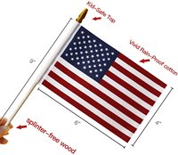 Ahşap sopa bayrak-temmuz 4th dekorasyon, kıdemli parti, mezar işaretleyici el amerikan bayrağı
