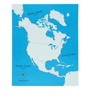 GE034 मोंटेसरी बच्चों लकड़ी के शैक्षिक बच्चों खिलौना उत्तर अमेरिका नियंत्रण मानचित्र - Product Image 2