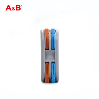 Connecteur de terminaison A&B en cuivre nickelé 2-2C pour éclairage LED, connecteurs de raccordement à enfoncement 2 broches 2 trous, modèle -2-2