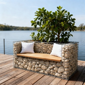 Jardinière design Gabion avec banc, Boîte en treillis métallique Gabion, Cage à pierres en treillis métallique Gabion, Panier Gabion soudé galvanisé - Product Image 6