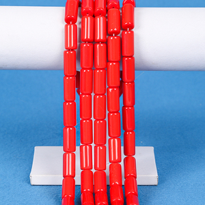 Cuentas de vidrio cilíndricas de colores mezclados, collar de joyería de cuentas sueltas de cristal transparente liso, fabricación DIY - Product Image 3