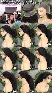 Perruques frontales 360 Full Lace Letsfly Promotion en cheveux humains bouclés crépus avec baby hair et cordon de serrage 14-28 pouces, noires lisses 250% - Product Image 6