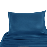 Parure de lit de luxe pour hôtel, housse de couette king size, rayures de 3 cm, linge de lit 100% polyester, draps et housse de couette