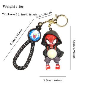 Marvel New Spider-Man Light-Up Hoodie Keychain Car Key <strong>Ring</strong> in PVC Plastic Cartoon Style Perfect Couple Gift - Product Image 1