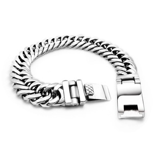 Pulsera de Acero Inoxidable Fundido, Gruesa y Lisa, Accesorio de Moda para Hombre CE405 - Product Image 1