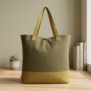 MAC Canvas Tote <b>Bag</b> with Custom Heat Transfer Printing Large Size Snap Closure Shoulder Length Cotton Handles - Product Image 3