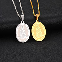 Collier en acier inoxydable Vierge del Valle, pendentif médaille religieuse catholique Vierge Marie, bijoux en gros