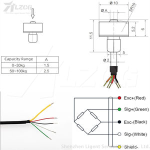มินิปุ่มเซ็นเซอร์แรงบีบอัด5/20/30/50/100กิโลกรัมอุตสาหกรรมวัดความดันวัดความเครียดโหลดเซลล์ - Product Image 2