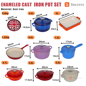 Marmite multifonctionnelle <span class=keywords><strong>en</strong></span> <span class=keywords><strong>fonte</strong></span> <span class=keywords><strong>émaillée</strong></span>, adaptée à toutes les tables <span class=keywords><strong>de</strong></span> <span class=keywords><strong>cuisson</strong></span>, large gamme <span class=keywords><strong>de</strong></span> tailles et <span class=keywords><strong>de</strong></span> couleurs - Product Image 6
