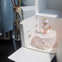 Boîte à gâteau transparente jetable, adaptée aux aliments, 4, 6, 8 pouces, double hauteur, en carton carré, pour anniversaire, Saint-Valentin